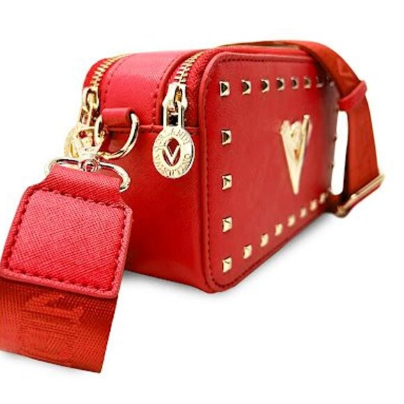❤️ NWT Valentino Orlandi Red Crossbody Handbag Purse w/Gold Studs ❤️ - Picture 2 of 6